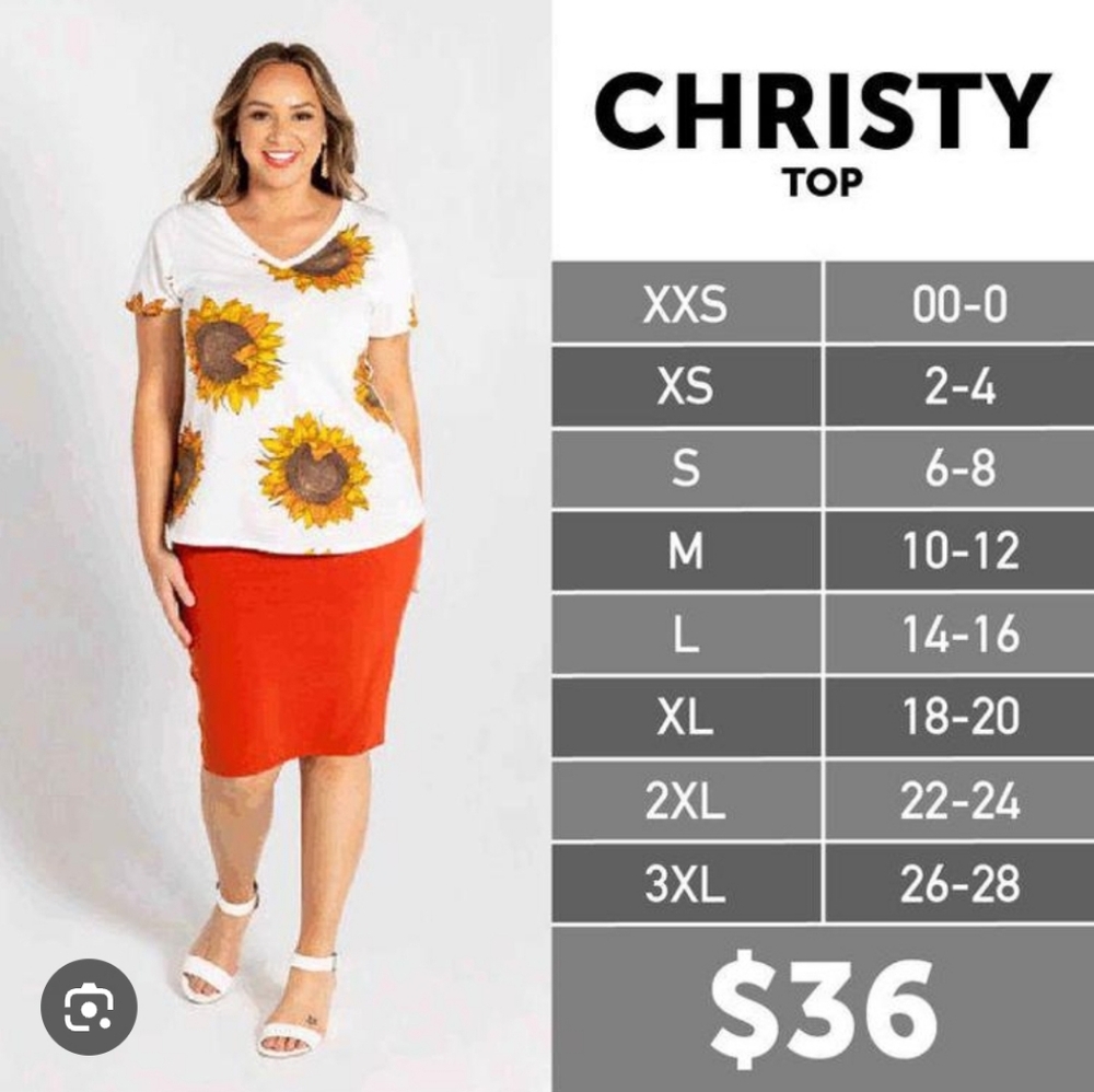 Azure Blue V-Neck Tee Shirt - LuLaRoe Christy Tee - Picture 4 of 6